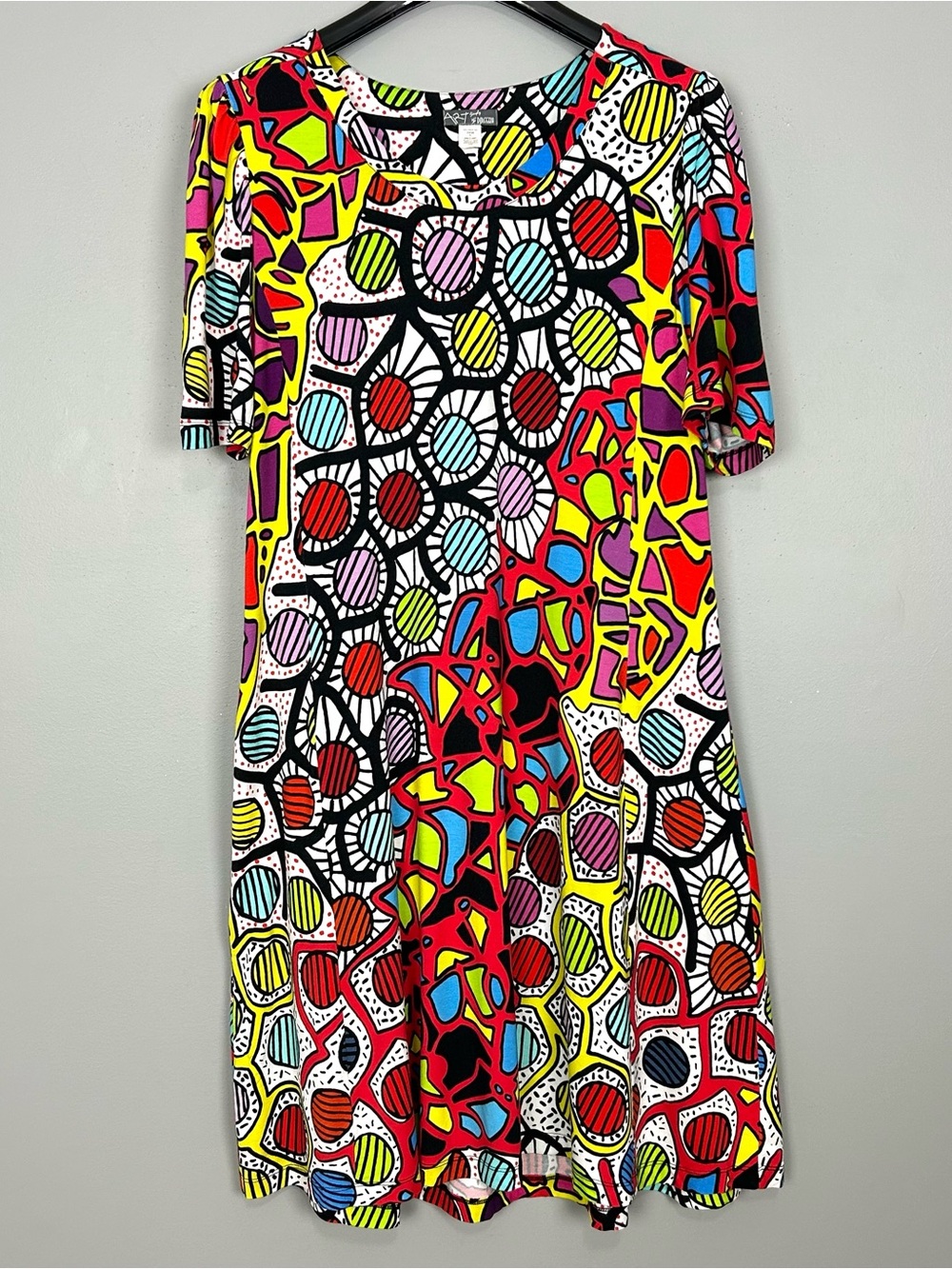 Art by Dolcezza Mistral X3 Printed Dress Women’s Size XL Stretch Knit Colorful